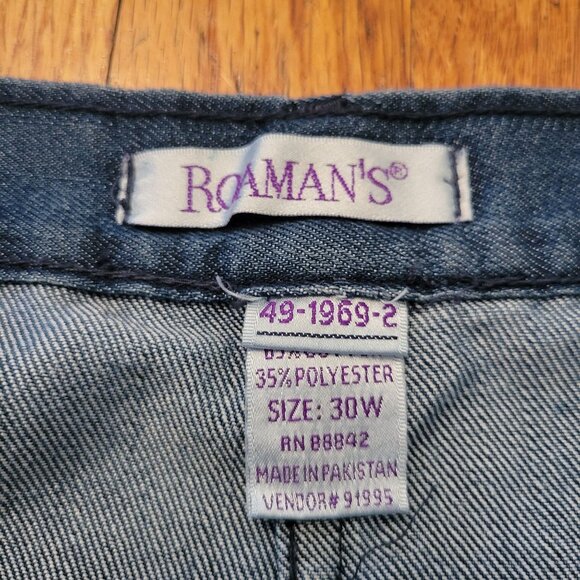 Roamans 30W Denim A Line Skirt Blue Jean Maxi‎ Full Modest Yellowstone - Picture 2 of 5